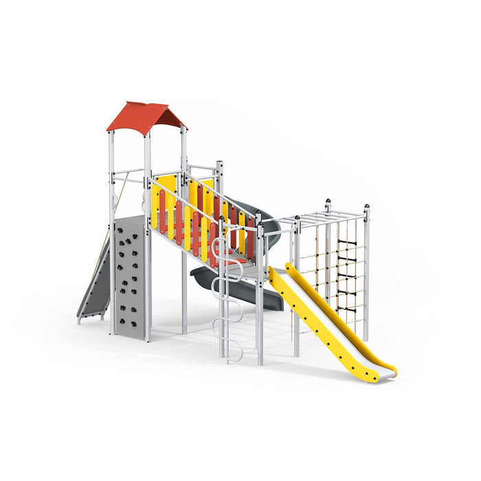 Gewerbefabrik Klettergeruest Ando Outdoor Spielgeraet Kletterturm 3 Jahre Stahl Ansicht