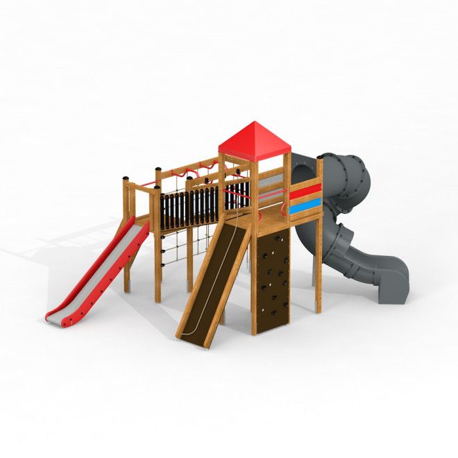 Gewerbefabrik Spielturm Kiana Outdoor Spielgeraet Kletterturm 3 Jahre Holz Spielplatz