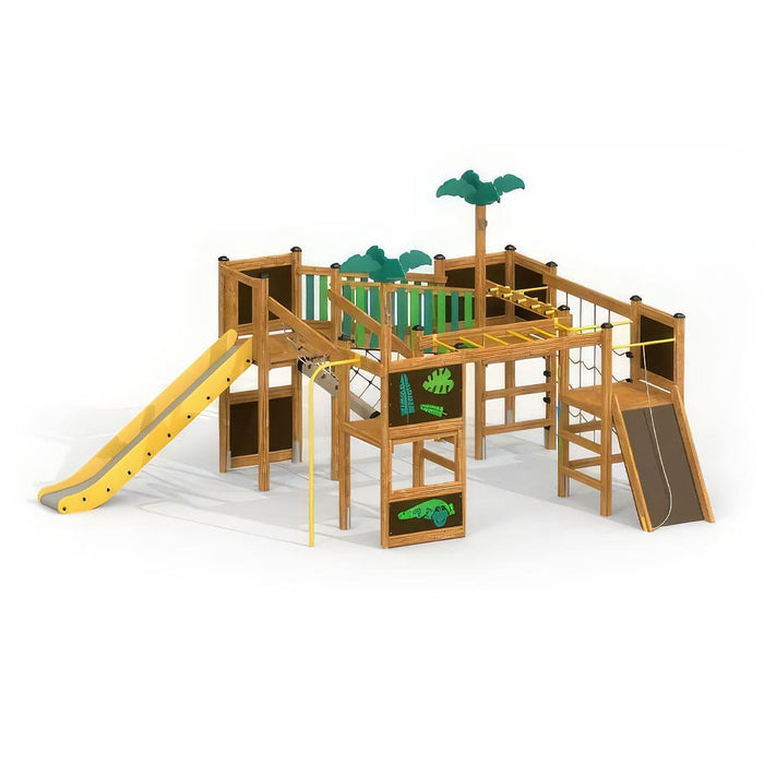 Klettergerüst Thiago, HDPE, Holz, Gewerbefabrik