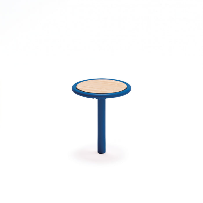 Gewerbefabrik Beistelltisch Walsum Holz Outdoor Stadtmobiliar Blau RAL 5005