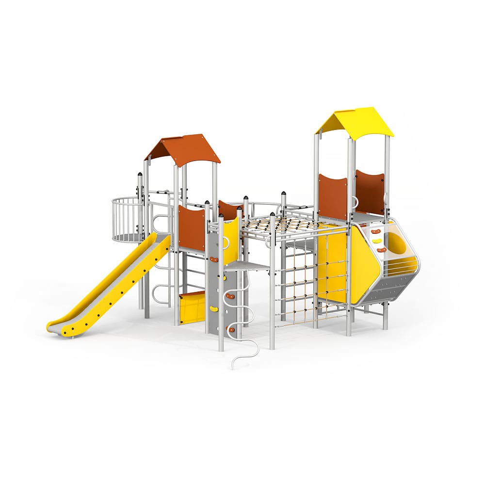 Gewerbefabrik Klettergeruest Karlsson Outdoor Spielgeraet Kletterturm 3 Jahre Stahl Ansicht