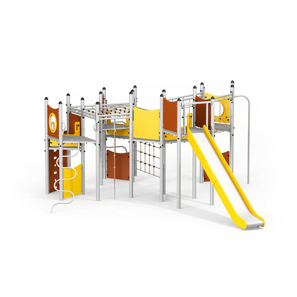 Gewerbefabrik Klettergeruest Loui Outdoor Spielgeraet Kletterturm 3 Jahre Stahl Ansicht