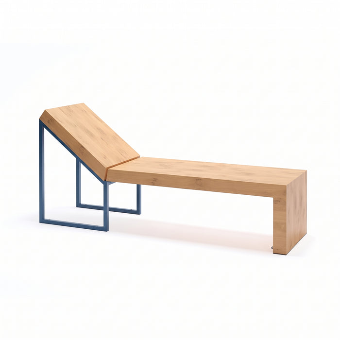 Gewerbefabrik Liegebank Herrenberg Outdoor Liege Liegebank Holz Blau RAL 5005