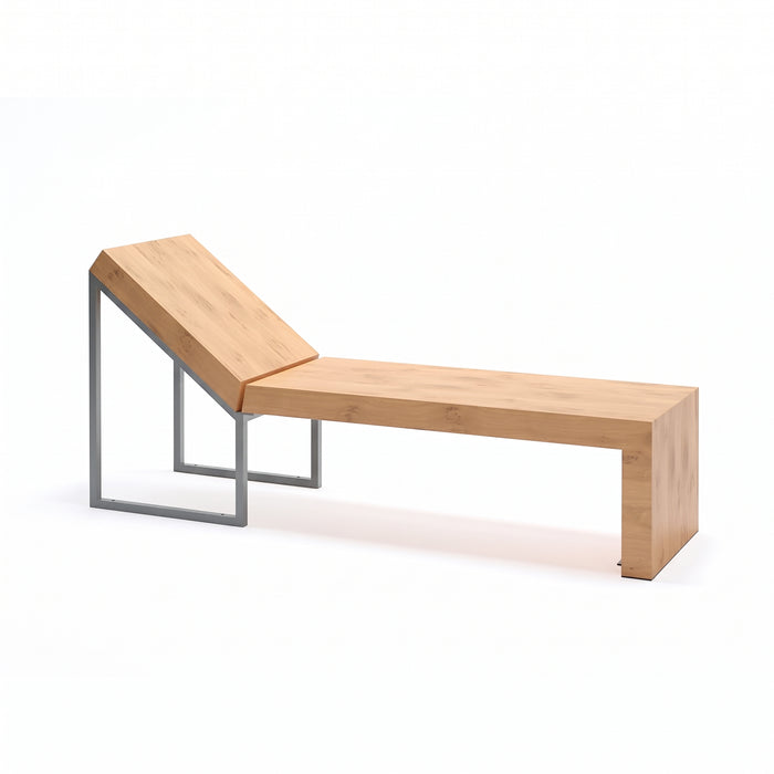 Gewerbefabrik Liegebank Herrenberg Outdoor Liege Liegebank Holz Grau RAL 7011