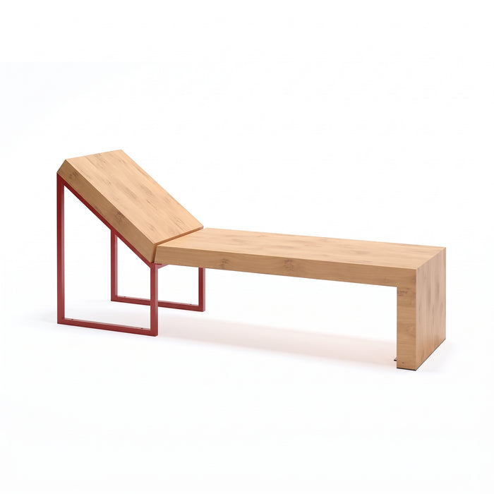 Gewerbefabrik Liegebank Herrenberg Outdoor Liege Liegebank Holz Rot RAL 3001