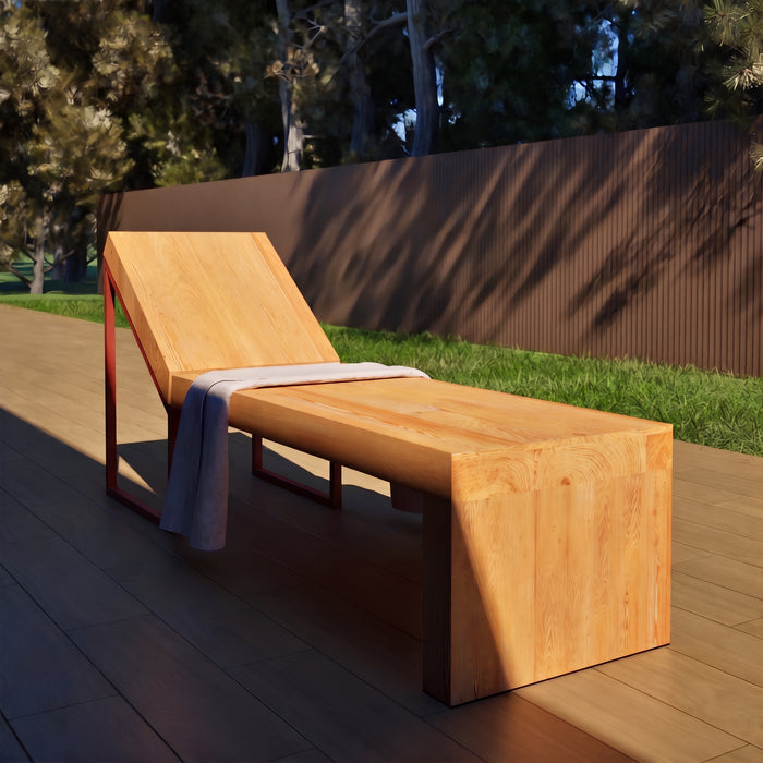 Gewerbefabrik Liegebank Herrenberg Outdoor Liege Liegebank Holz Rot RAL 3001 Park