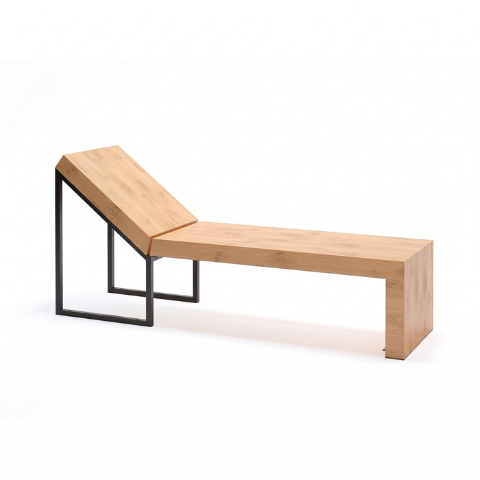 Gewerbefabrik Liegebank Herrenberg Outdoor Liege Liegebank Holz Schwarz RAL 9017