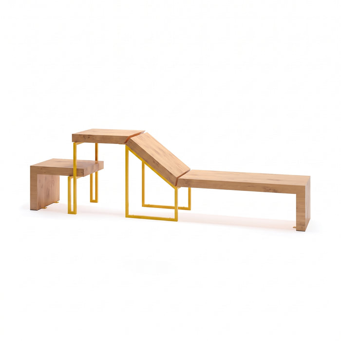 Gewerbefabrik Liegebank Herrsching Outdoor Liege Liegebank Holz Gelb RAL 1028