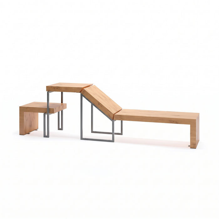 Gewerbefabrik Liegebank Herrsching Outdoor Liege Liegebank Holz Grau RAL 7011