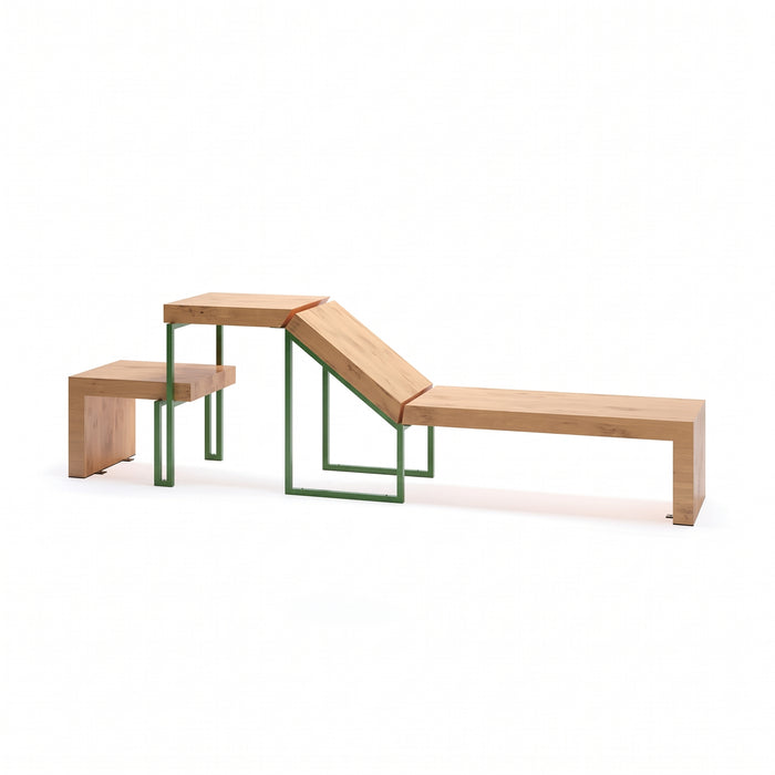 Gewerbefabrik Liegebank Herrsching Outdoor Liege Liegebank Holz Grün RAL 6018