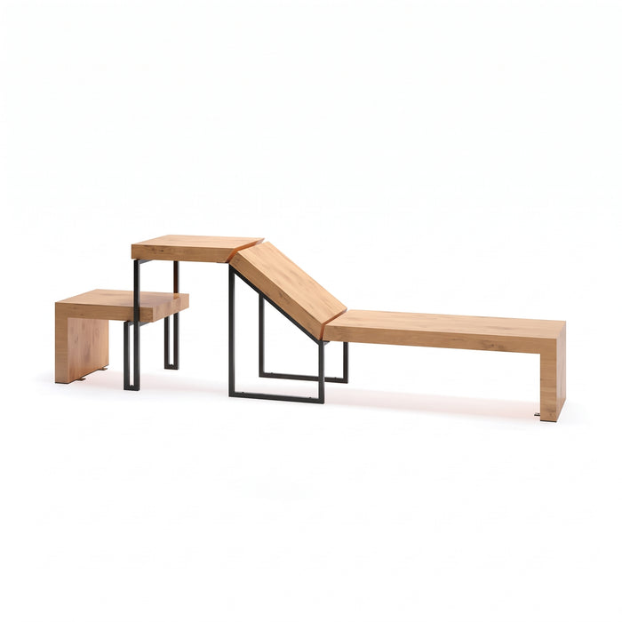 Gewerbefabrik Liegebank Herrsching Outdoor Liege Liegebank Holz Schwarz RAL 9017