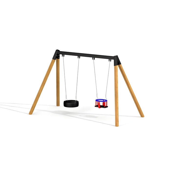 Gewerbefabrik Schaukel Ester Outdoor Spielgeraet Doppelschaukel Kinderschaukel 3 Jahre Holz Spielplatz