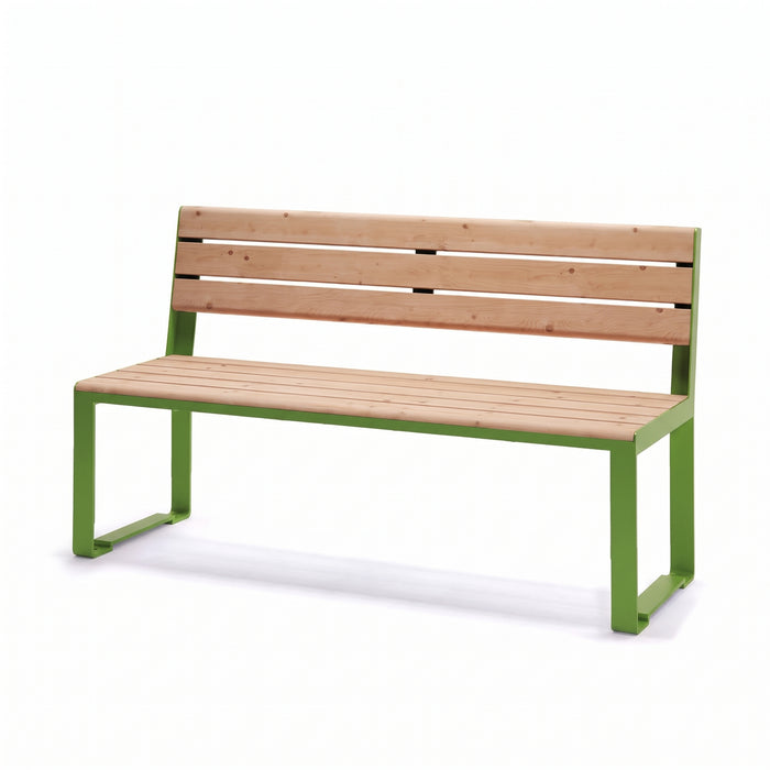 Gewerbefabrik Sitzbank Arnsberg Outdoor Bank Parkbank Holz Grün RAL 6018