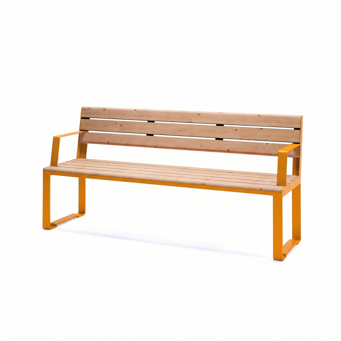 Gewerbefabrik Sitzbank Arnschwang Outdoor Bank Parkbank Holz Gelb RAL 1028