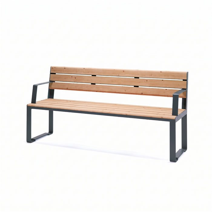 Gewerbefabrik Sitzbank Arnschwang Outdoor Bank Parkbank Holz Grau RAL 7011