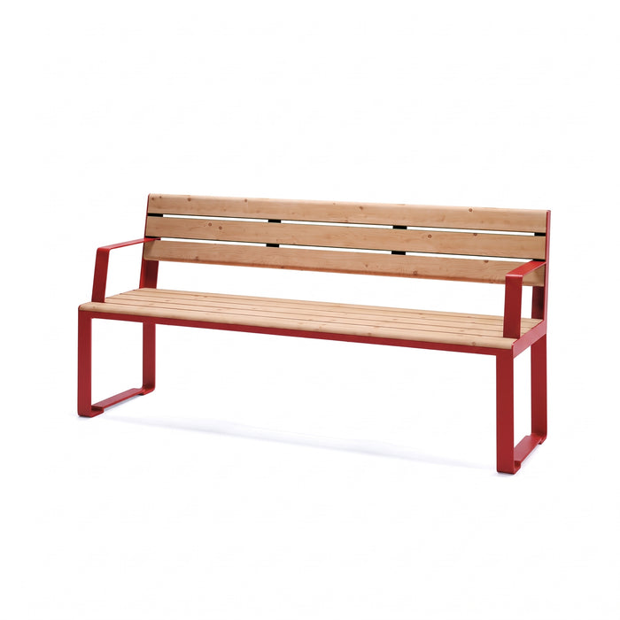 Gewerbefabrik Sitzbank Arnschwang Outdoor Bank Parkbank Holz Rot RAL 3001