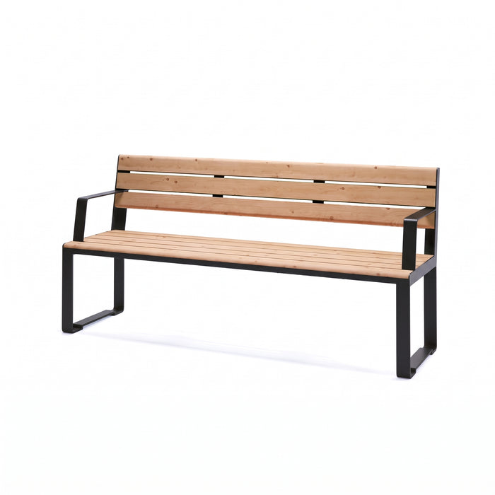 Gewerbefabrik Sitzbank Arnschwang Outdoor Bank Parkbank Holz Schwarz RAL 9017