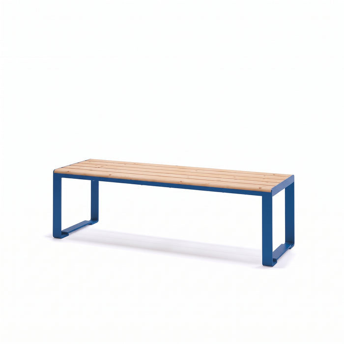 Gewerbefabrik Sitzbank Arnsdorf Outdoor Bank Parkbank Holz Blau RAL 5005
