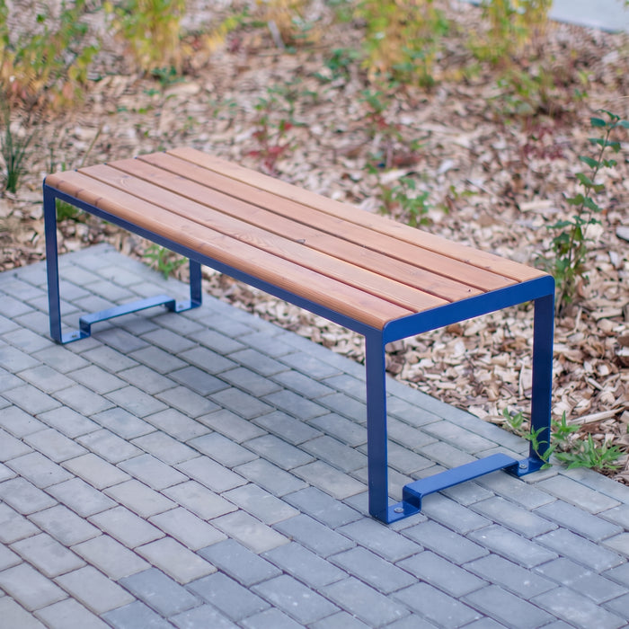 Gewerbefabrik Sitzbank Arnsdorf Outdoor Bank Parkbank Holz Blau RAL 5005 Stadt