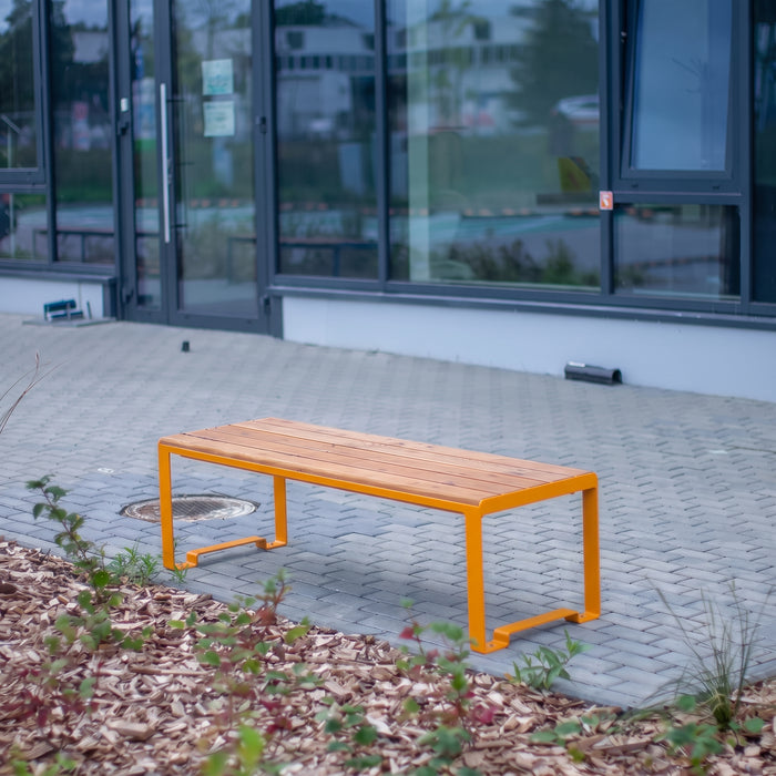 Gewerbefabrik Sitzbank Arnsdorf Outdoor Bank Parkbank Holz Gelb RAL 1028 Park