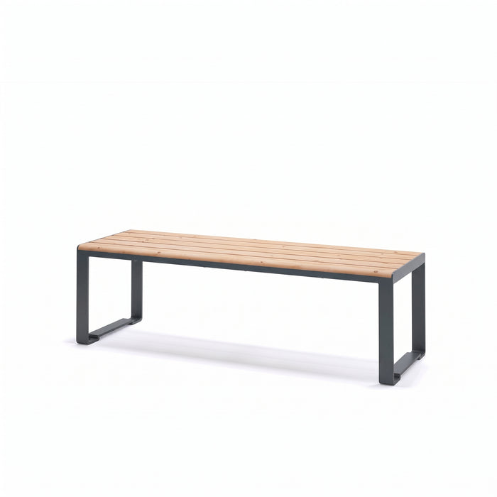 Gewerbefabrik Sitzbank Arnsdorf Outdoor Bank Parkbank Holz Grau RAL 7011