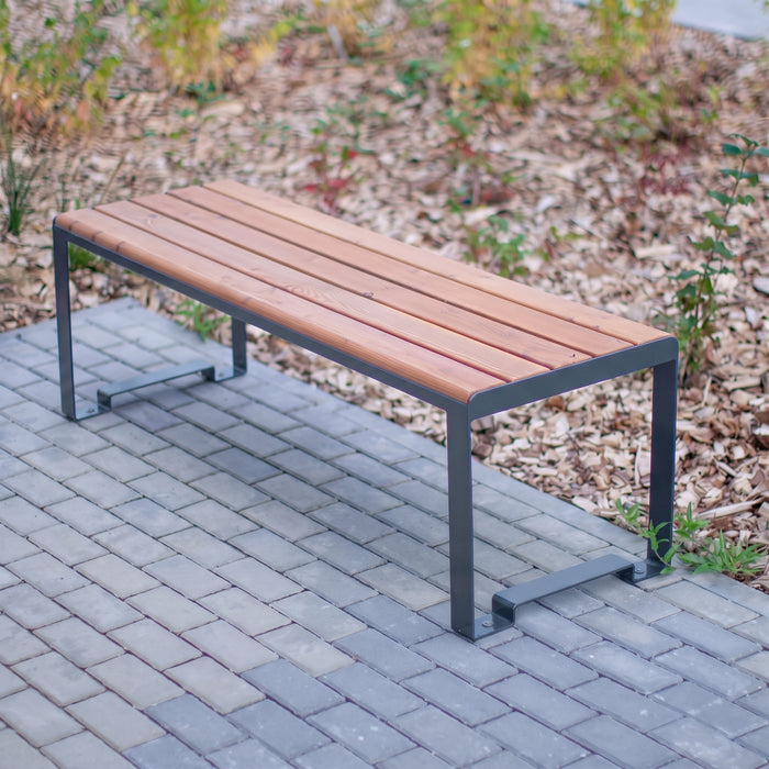 Gewerbefabrik Sitzbank Arnsdorf Outdoor Bank Parkbank Holz Grau RAL 7011 Stadt