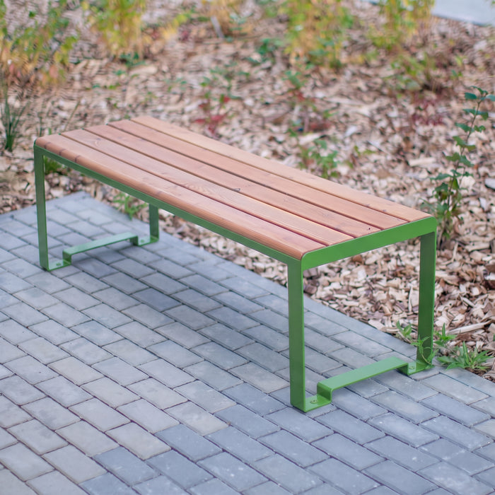 Gewerbefabrik Sitzbank Arnsdorf Outdoor Bank Parkbank Holz Grün RAL 6018 Stadt
