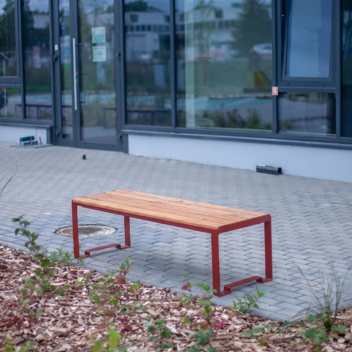 Gewerbefabrik Sitzbank Arnsdorf Outdoor Bank Parkbank Holz Rot RAL 3001 Park