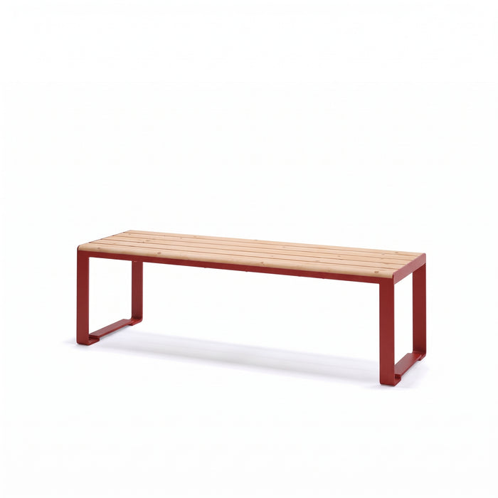 Gewerbefabrik Sitzbank Arnsdorf Outdoor Bank Parkbank Holz Rot RAL 3001