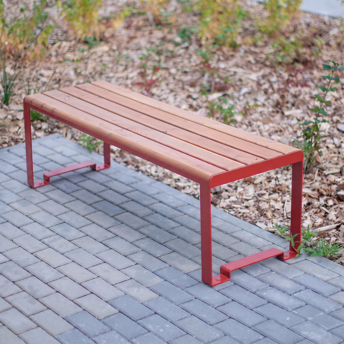 Gewerbefabrik Sitzbank Arnsdorf Outdoor Bank Parkbank Holz Rot RAL 3001 Stadt