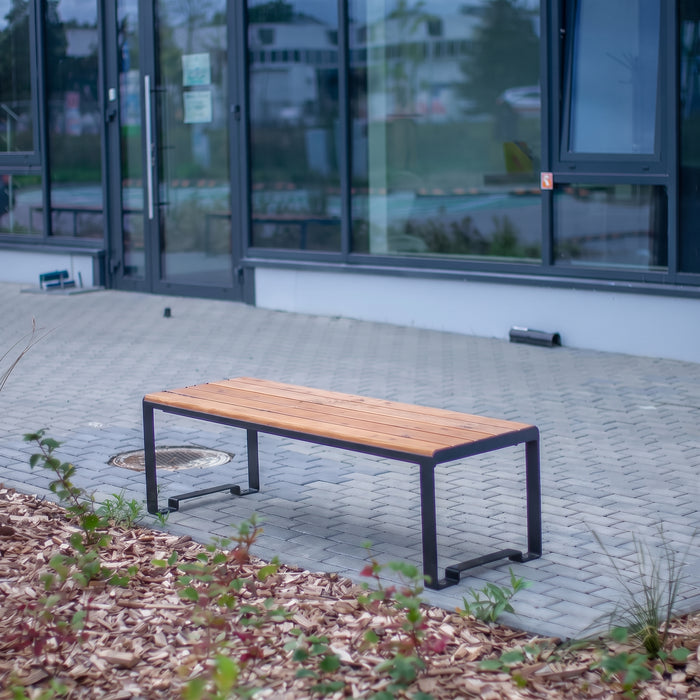 Gewerbefabrik Sitzbank Arnsdorf Outdoor Bank Parkbank Holz Schwarz RAL 9017 Park