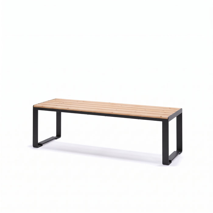 Gewerbefabrik Sitzbank Arnsdorf Outdoor Bank Parkbank Holz Schwarz RAL 9017
