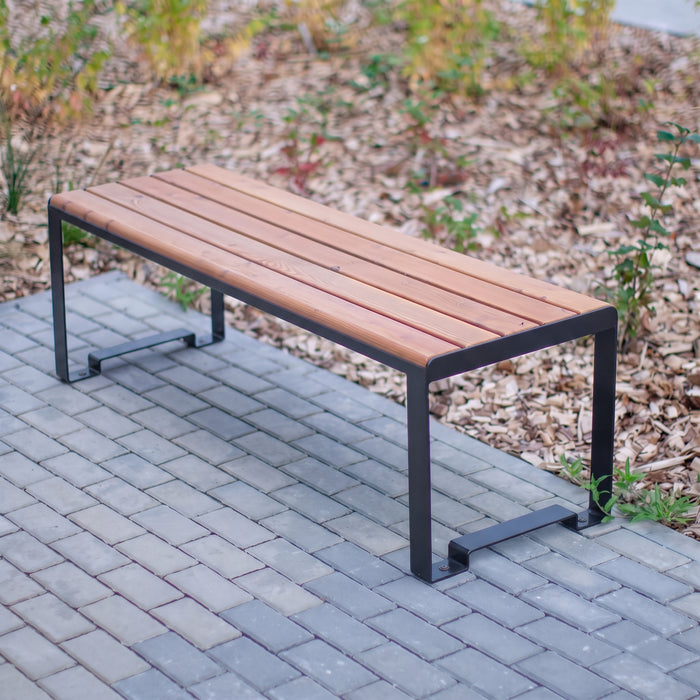 Gewerbefabrik Sitzbank Arnsdorf Outdoor Bank Parkbank Holz Schwarz RAL 9017 Stadt