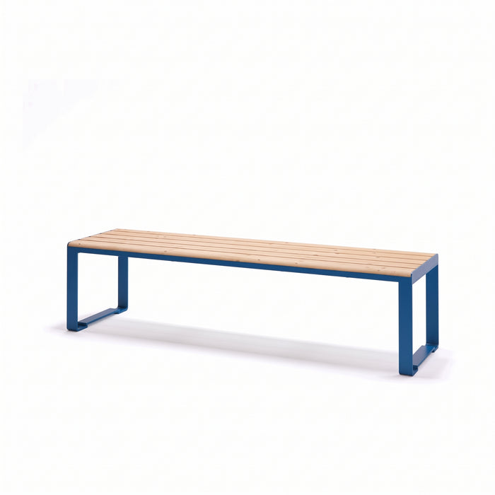 Gewerbefabrik Sitzbank Arnsfeld Outdoor Bank Parkbank Holz Blau RAL 5005