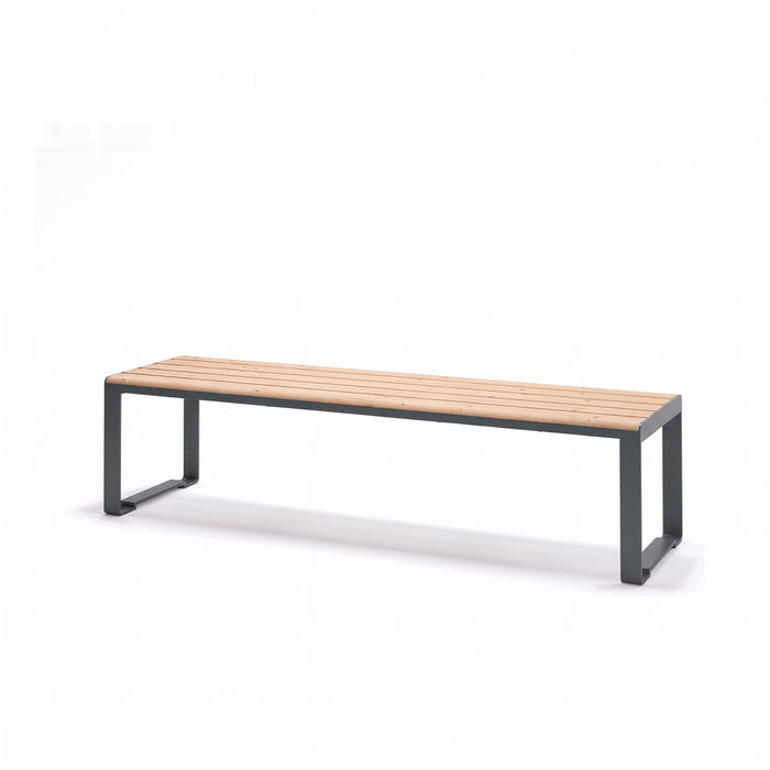 Gewerbefabrik Sitzbank Arnsfeld Outdoor Bank Parkbank Holz Grau RAL 7011