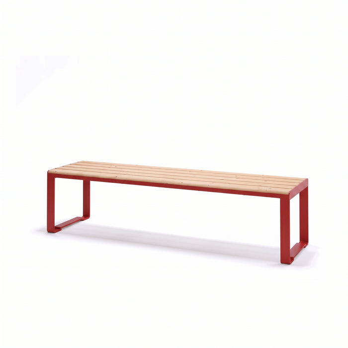 Gewerbefabrik Sitzbank Arnsfeld Outdoor Bank Parkbank Holz Rot RAL 3001