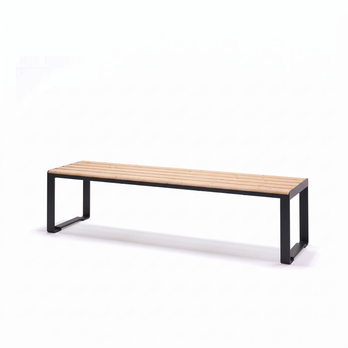 Gewerbefabrik Sitzbank Arnsfeld Outdoor Bank Parkbank Holz Schwarz RAL 9017