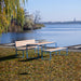 Gewerbefabrik Sitzbank Arnstadt Outdoor Bank Parkbank Holz Blau RAL 5005 Stadt
