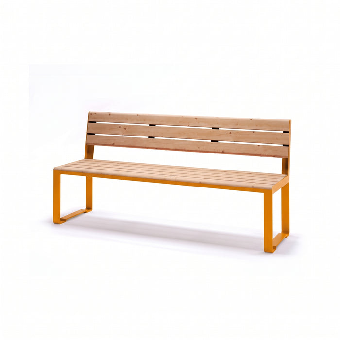 Gewerbefabrik Sitzbank Arnstadt Outdoor Bank Parkbank Holz Gelb RAL 1028