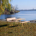 Gewerbefabrik Sitzbank Arnstadt Outdoor Bank Parkbank Holz Gelb RAL 1028 Stadt