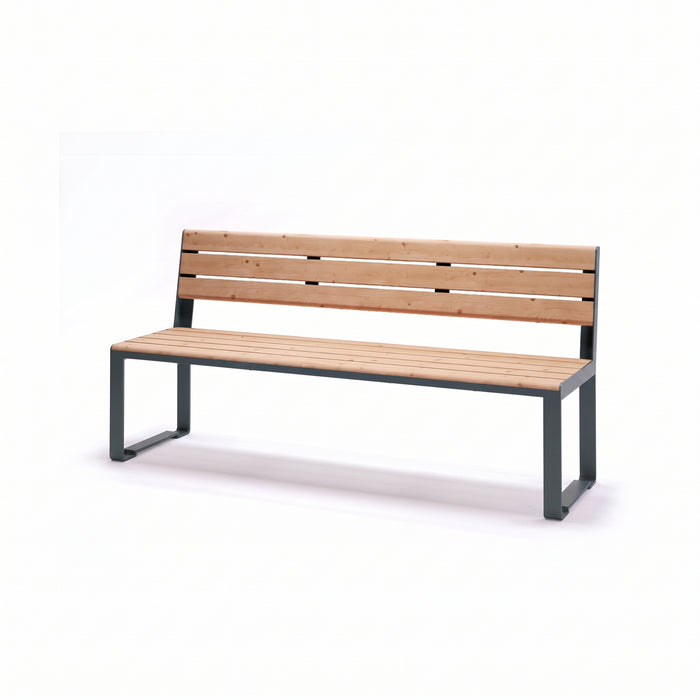 Gewerbefabrik Sitzbank Arnstadt Outdoor Bank Parkbank Holz Grau RAL 7011