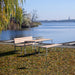 Gewerbefabrik Sitzbank Arnstadt Outdoor Bank Parkbank Holz Grau RAL 7011 Stadt