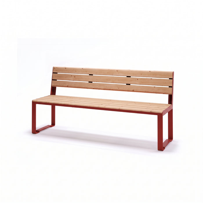 Gewerbefabrik Sitzbank Arnstadt Outdoor Bank Parkbank Holz Rot RAL 3001