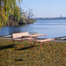 Gewerbefabrik Sitzbank Arnstadt Outdoor Bank Parkbank Holz Rot RAL 3001 Stadt