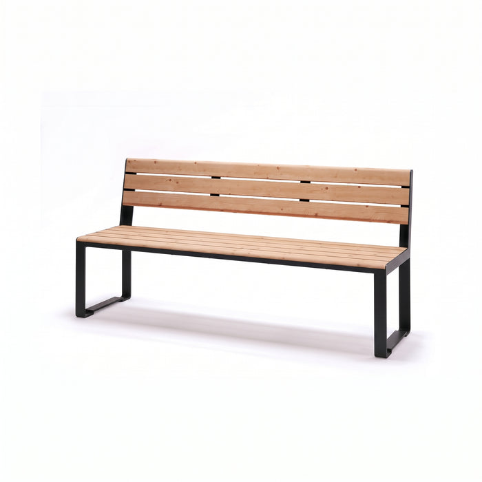 Gewerbefabrik Sitzbank Arnstadt Outdoor Bank Parkbank Holz Schwarz RAL 9017