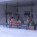 Gewerbefabrik Sitzbank Arnstein Outdoor Bank Parkbank Holz Blau RAL 5005 Stadt
