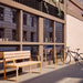 Gewerbefabrik Sitzbank Arnstein Outdoor Bank Parkbank Holz Gelb RAL 1028 Park
