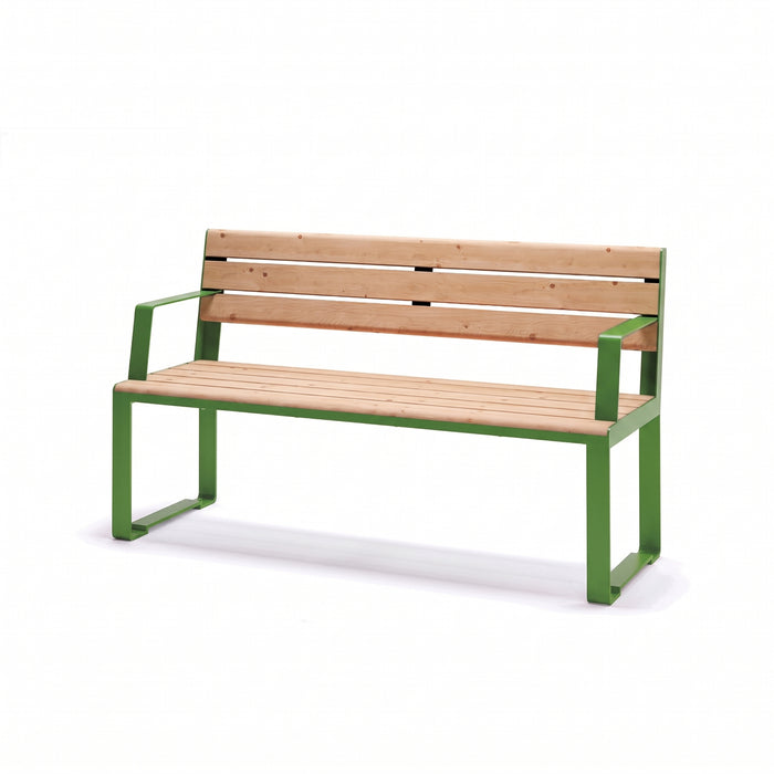 Gewerbefabrik Sitzbank Arnstein Outdoor Bank Parkbank Holz Grün RAL 6018