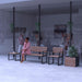 Gewerbefabrik Sitzbank Arnstein Outdoor Bank Parkbank Holz Schwarz RAL 9017 Stadt