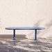 Gewerbefabrik Sitzbank Eich Outdoor Bank Parkbank Stahl Blau RAL 5005 Park